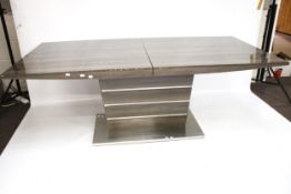 A contemporary extendable table.