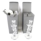 A pair of Waterford Crystal seahorse candlesticks. No.