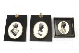 Three Eunice Green portrait miniatures.