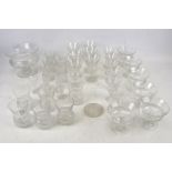 A collection of good quality thistle cut table glass.