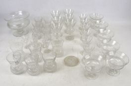 A collection of good quality thistle cut table glass.