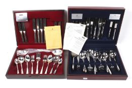 Two part sets of plated flatware by Viners.