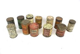 A collection of vintage tins for tea, coffee and cocoa.