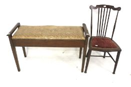 A Victorian duet stool and chair.