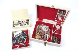 An assortment of costume jewellery and collectables.