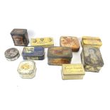 A collection of vintage tins.