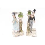 Two Capodimonte porcelain figures.