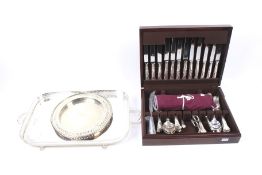 An assortment of silver plated items.