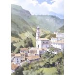 Gerald Woolley (British, born 1929), watercolour, 'Giazza', Monti Cassini Plateau, Italy.