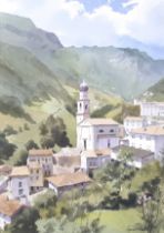 Gerald Woolley (British, born 1929), watercolour, 'Giazza', Monti Cassini Plateau, Italy.