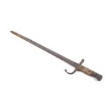 A 19th century French Gras bayonet with wooden handle. L58.
