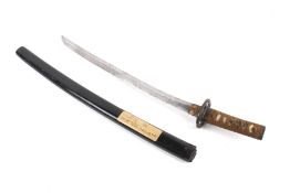 A 19th century Japanese wakizashi sword.