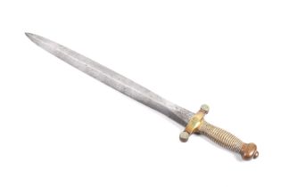 A French 19th century military sword. With brass ribbed handle, the blade marked TALABOT ES PARIS.
