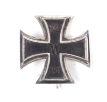 German WWI 1914 Iron Cross. With 800 white metal verso and crown, date and W in relief to front, 4.