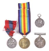Four WWI medals.
