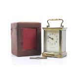 French carriage clock in case : A 'Fattorini & Sons,