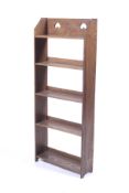 An oak Arts and Crafts open bookcase.