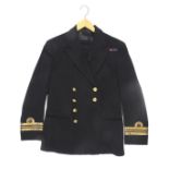 A naval officers dress uniform with jacket and trousers