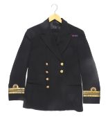 A naval officers dress uniform with jacket and trousers