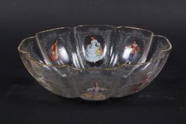 An early 20th century fluted glass Venetian marriage bowl.