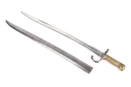 An Egyptian Remington Rolling Block bayonet, model 1869, with scabbard. Total L70.