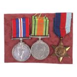 Trio of WWII medals.