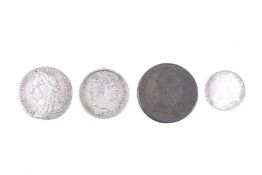 A group of four coins.