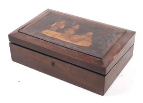A late 19th century Maltese marquetry decorated writing slope.