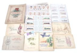 A collection of complete sets of mounted stamp cards.