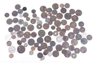 A collection of world coins.