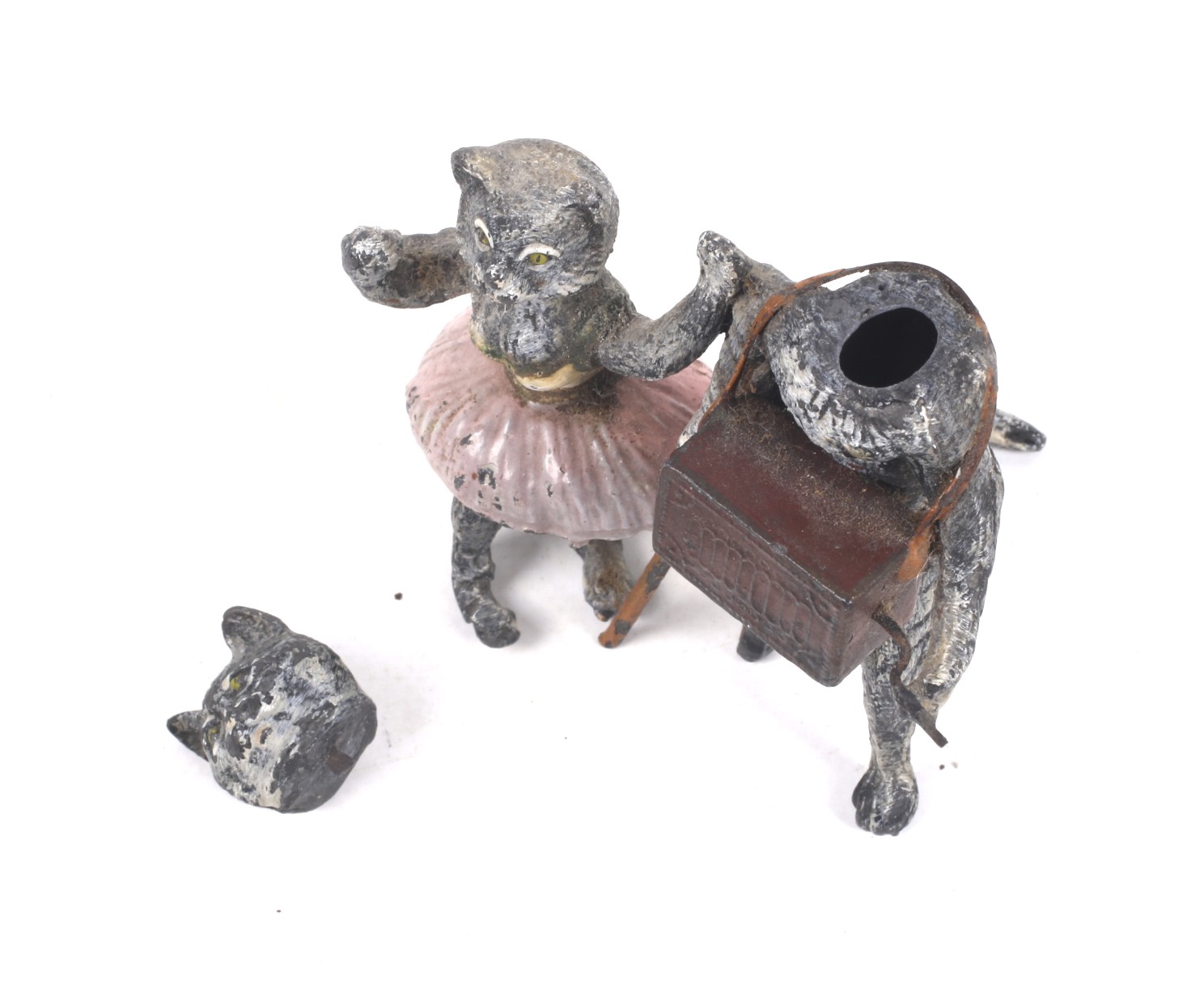 An Austrian cold painted and enamelled lead group of cats. - Image 2 of 2
