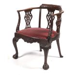 A Victorian mahogany desk chair.