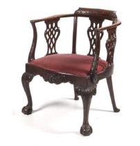 A Victorian mahogany desk chair.