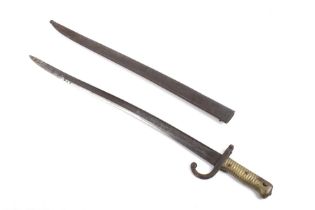 Sword : A 19th century French sabre bayonet and scabbard