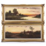 G Cole, a pair of oil paintings on board.