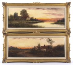 G Cole, a pair of oil paintings on board.