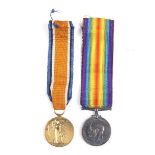 A pair of WWI War and Victory medals. Awarded to '121823 Pte A Oug, R.A.M.