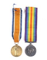 A pair of WWI War and Victory medals. Awarded to '121823 Pte A Oug, R.A.M.