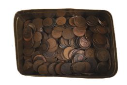 A large quantity of coins.