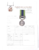 8381 Pte W Pippard 2 BN SOM LI with ' WAZIRISTAN 1919-21 ' clasp Geo V India medal and ribbon