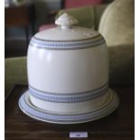 An English Victorian ceramic cheese dome and plate.