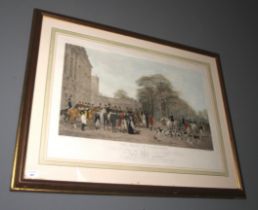 After William Henry Barraud, an hand coloured engraving of the meet at Badminton.