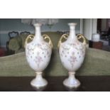 Crown Devon Fieldings, a pair of ceramic pedestal urns.