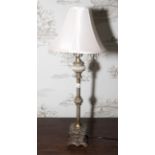 A Continental style gilt table lamp, 74cm H,