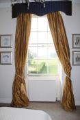 A pair of lined curtains.