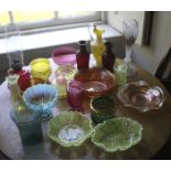 A Victorian and later glassware. To include Vaseline, ruby, carnival (21).