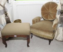 A Victorian mahogany nursing chair, 81cm H, 56cm W, 56cm D,