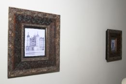A pair of contemporary ornate picture frames and a silvered Victorian style picture frame all with