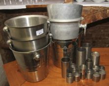 Stainless steel and alumnium to include quantity of wine cooler buckets and gill measures