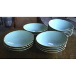 A collection of Seasons by Porcelite blue ceramic bowls. 26cm diameter, (15).